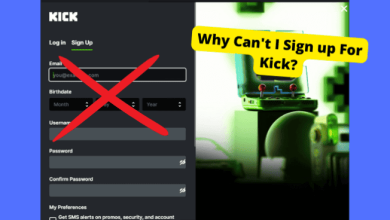 cant sign up for kick