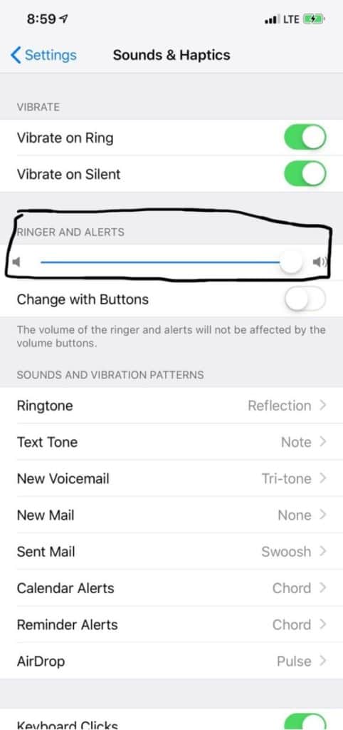 iphone sound settings