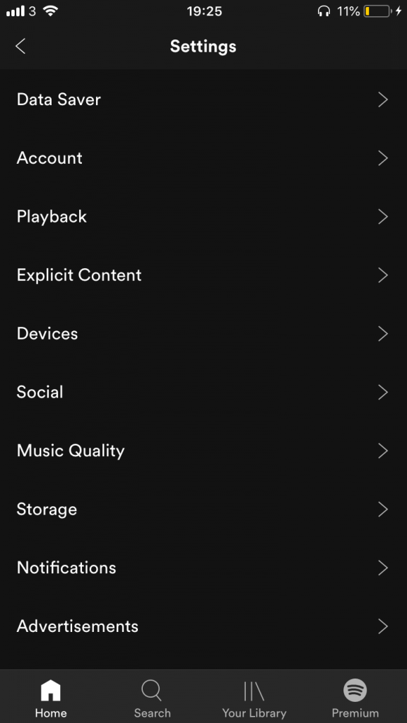 Spotify settings