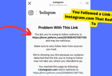 you followed a link on instagram that redirects to
