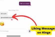 a message with a like on hinge