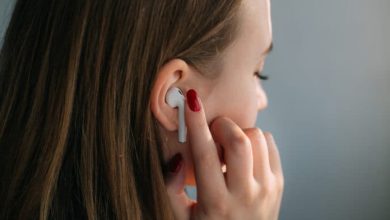 airpods connected in someones ear