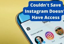 couldnt save instagram doesnt have access