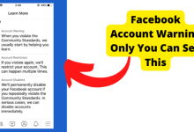 facebook account warning only you can see this