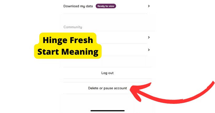 hinge fresh start meaning