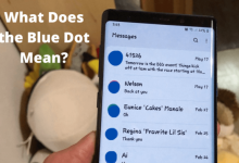 what does the blue dot mean on Android text messages