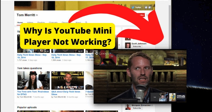 youtube mini player not working